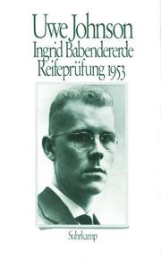 Cover of: Ingrid Babendererde: Reifeprüfung 1953