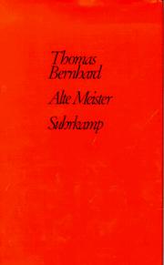 Cover of: Alte Meister by Thomas Bernhard