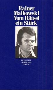 Cover of: Vom Rätsel ein Stück: Gedichte