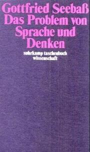 Cover of: Das Problem von Sprache und Denken