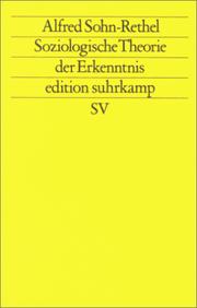 Cover of: Soziologische Theorie der Erkenntnis