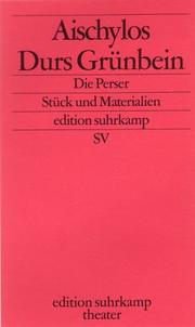 Cover of: Die Perser by Aeschylus