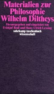 Cover of: Materialien zur Philosophie Wilhelm Diltheys
