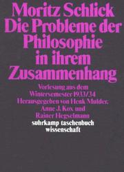 Cover of: Die Probleme der Philosophie in ihrem Zusammenhang: Vorlesung aus dem Wintersemester 1933/34