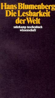 Cover of: Die Lesbarkeit der Welt. by Hans Blumenberg