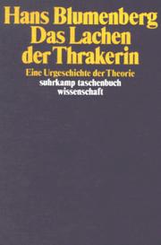 Cover of: Das Lachen der Thrakerin by Hans Blumenberg