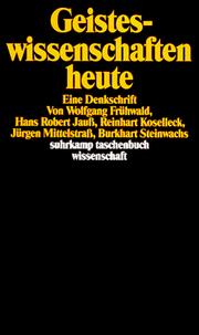 Cover of: Geisteswissenschaften heute: eine Denkschrift
