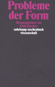 Cover of: Probleme der Form