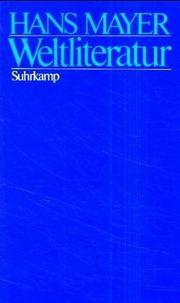 Cover of: Weltliteratur: Studien und Versuche