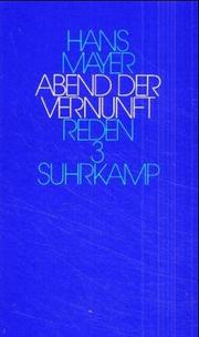 Cover of: Abend der Vernunft by Hans Mayer