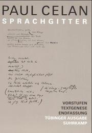 Cover of: Sprachgitter by Paul Celan