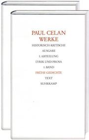 Cover of: Frühe Gedichte by Paul Celan