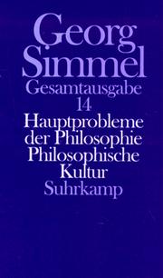 Cover of: Gesamtausgabe, 24 Bde., Bd.14, Hauptprobleme der Philosophie