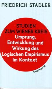 Cover of: Studien zum Wiener Kreis by Friedrich Stadler