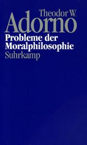 Cover of: Probleme der Moralphilosophie (1963)