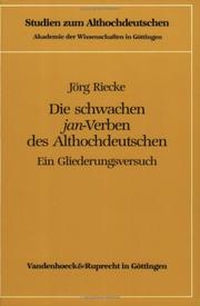 Die schwachen "jan"-Verben des Althochdeutschen by Jörg Riecke