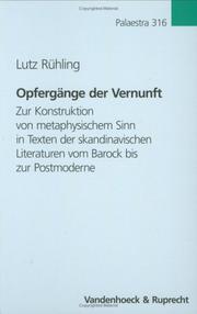 Cover of: Opfergänge der Vernunft by Lutz Rühling