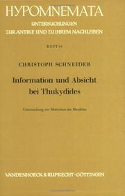 Cover of: Information und Absicht bei Thukydides by Schneider, Christoph