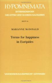 Cover of: Terms for happiness in Euripides by Marianne McDonald