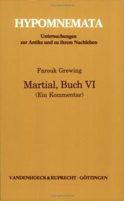 Cover of: Martial, Buch VI by Farouk Grewing