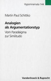 Cover of: Analogien als Argumentationstyp by Martin Paul Schittko