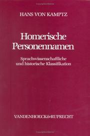 Cover of: Homerische Personennamen by Hans von Kamptz