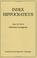 Cover of: Index Hippocraticus
