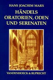 Cover of: Händels Oratorien, Oden und Serenaten by Hans Joachim Marx