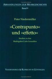 Cover of: "Contrapunto" und "effetto" by Peter Niedermüller