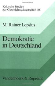 Cover of: Demokratie in Deutschland by Mario Rainer Lepsius