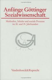 Cover of: Anfänge Göttinger Sozialwissenschaft by herausgegeben von Hans-Georg Herrlitz und Horst Kern.