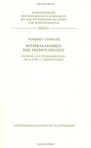 Cover of: Ritterakademien der frühen Neuzeit by Norbert Conrads