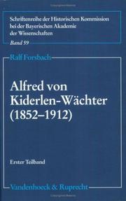 Cover of: Alfred von Kiderlen-Wächter (1852-1912): ein Diplomatenleben im Kaiserreich