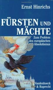 Cover of: Fürsten und Mächte by Ernst Hinrichs