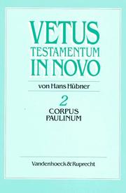 Cover of: Vetus Testamentum in Novo by [herausgegeben von] Hans Hübner.