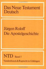 Cover of: Das Neue Testament Deutsch (NTD), 11 Bde. in 13 Tl.-Bdn., Bd.5, Die Apostelgeschichte