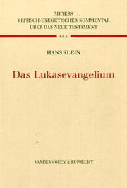 Cover of: Das Lukasevangelium (Kritisch-Exegetischer Kommentar Ueber Das Neue Testament)