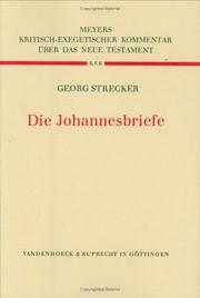 Cover of: Die Johannesbriefe by Georg Strecker