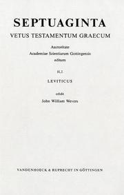 Cover of: Leviticus by edidit John William Wevers, adiuvante U. Quast.