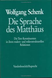 Cover of: Die Sprache des Matthäus by Wolfgang Schenk