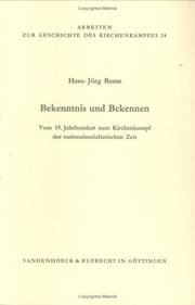 Cover of: Bekenntnis und Bekennen by Hans-Jörg Reese
