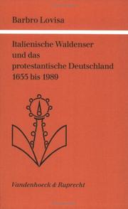 Cover of: Italienische Waldenser und das protestantische Deutschland by Barbro Lovisa