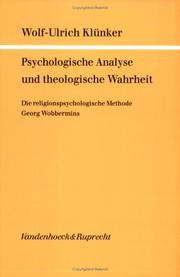 Psychologische Analyse und theologische Wahrheit by Wolf-Ulrich Klünker
