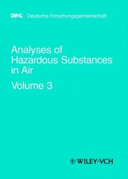 Cover of: Analyses Hazardous Substances Air by 