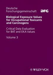 Cover of: Biological exposure values for occupational toxicants and carcinogens | 