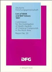 Cover of: List of MAK and BAT Values 1997 | Deutsche Forschungsgemeinschaft (DFG)