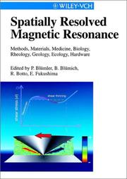 Cover of: Spatially resolved magnetic resonance by edited by P. Blümler... [et al.].