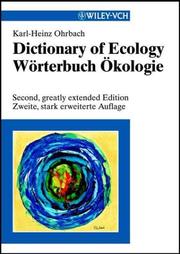 Dictionary of ecology = by Karl-Heinz Ohrbach