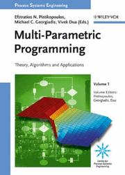 Cover of: Process Systems Engineering: Volume 1: Multi-Parametric Programming (Process Systems Engineering)