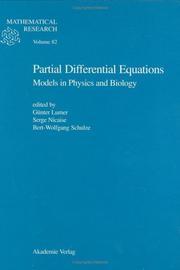 Cover of: Partial Differential Equations: Models in Physics and Biology